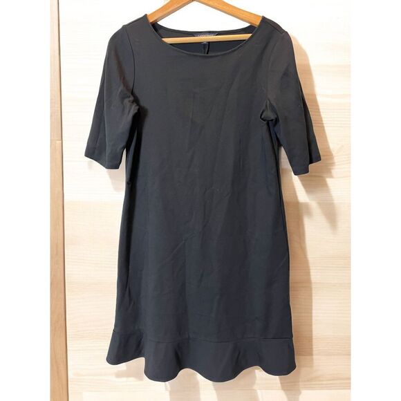 Lands end dress size medium black  short sleeve knee length casual comfy - Picture 1 of 6
